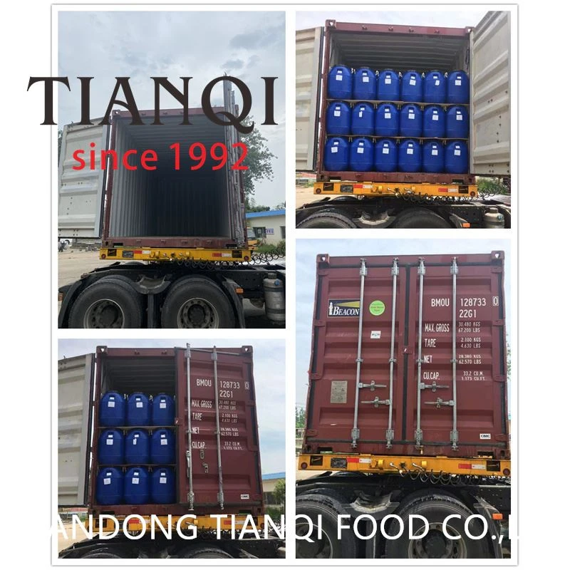 Plastic drum packing white mushroom in brine